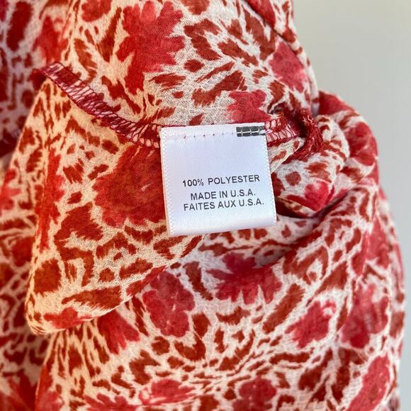 MISA Sandra Ruffled Chiffon Top Floral sz S - Picture 13 of 14